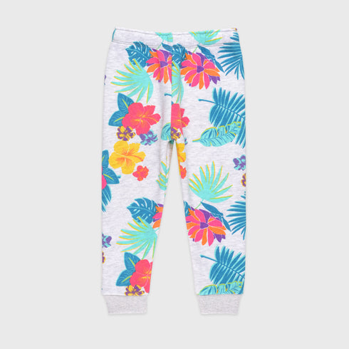Floral Fleece Tracksuit (Grey)