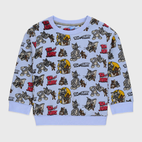 Tom & Jerry Allover Printed Fleece Tracksuit (Blue)