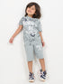 Born To Be Kind Cotton Short Set (Blue Grey)