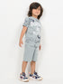Born To Be Kind Cotton Short Set (Blue Grey)
