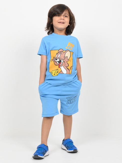 Jerry Adventure Cotton Short Set (Bright Blue)