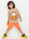 Garfield Adventure Cotton Short Set (Beige & Orange)