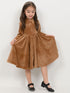 Imported Velour Princess Frock (Brown)