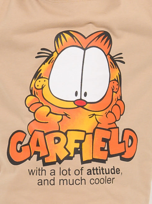 Garfield Adventure Cotton Short Set (Beige & Orange)