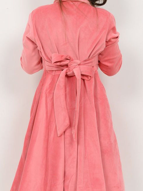 Imported Velour Princess Frock (Pink)