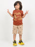 Cool To The Bone Cotton Short Set (Rust Brown & Beige)
