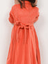 Imported Velour Princess Frock (Vibrant Peach)