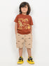 Cool To The Bone Cotton Short Set (Rust Brown & Beige)