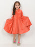 Imported Velour Princess Frock (Vibrant Peach)
