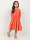 Imported Velour Princess Frock (Vibrant Peach)