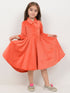 Imported Velour Princess Frock (Vibrant Peach)