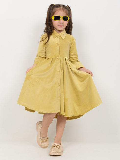 Imported Velour Princess Frock (Pistachio)