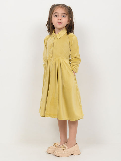 Imported Velour Princess Frock (Pistachio)