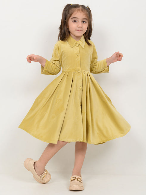 Imported Velour Princess Frock (Pistachio)