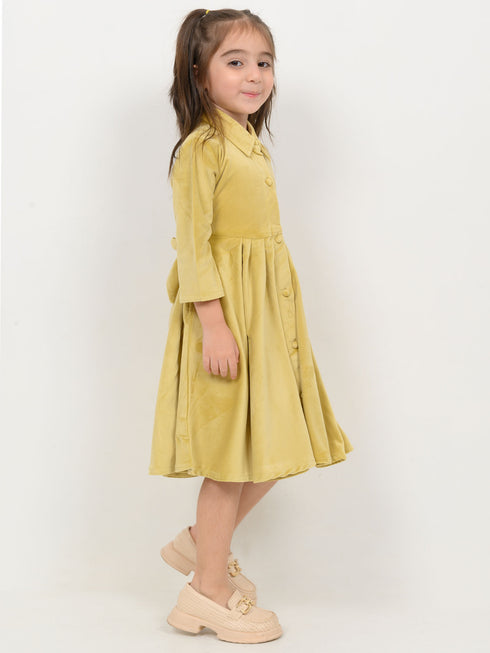 Imported Velour Princess Frock (Pistachio)