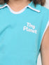 Embroidered Sleeveless Short Set (Turquoise Blue)