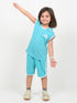 Embroidered Sleeveless Short Set (Turquoise Blue)