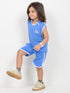 Embroidered Sleeveless Short Set (Aqua Blue)