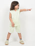 Embroidered Sleeveless Short Set (Pale Mint Green)