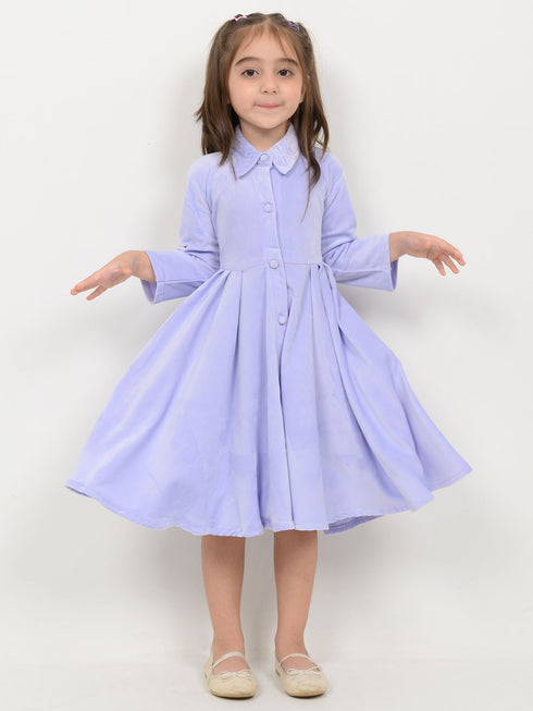 Imported Velour Princess Frock (Lilac)