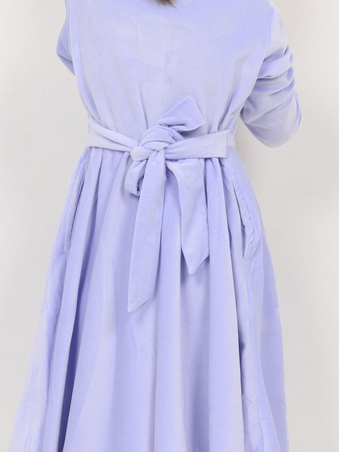 Imported Velour Princess Frock (Lilac)