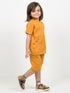 Elephant Themed Cotton Short Set (Mustard Yellow)