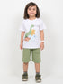 Happy Friends Cotton Short Set (White & Green)