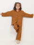 Imported Textured Wash & Wear 2 Piece Set (Brown)