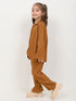 Imported Textured Wash & Wear 2 Piece Set (Brown)