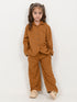 Imported Textured Wash & Wear 2 Piece Set (Brown)