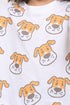 Happy Puppy Cotton Short Set (White & Brown)
