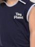 Embroidered Sleeveless Short Set (Navy Blue)