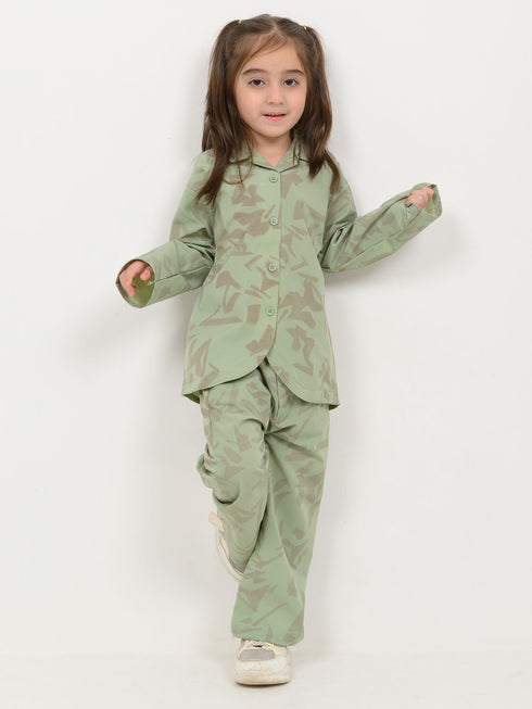 Imported Textured Wash & Wear 2 Piece Set (Sage Green)