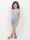 Embroidered Sleeveless Short Set (Heather Grey)