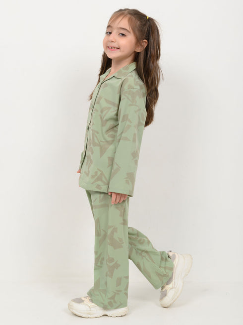 Imported Textured Wash & Wear 2 Piece Set (Sage Green)