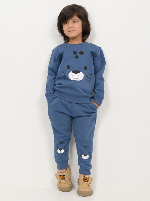 The Happy Cub Fleece Suit (Powder Blue)