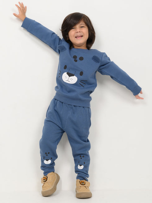 The Happy Cub Fleece Suit (Powder Blue)