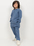 Imported Ribbed Classic Zip Polo 2 Piece Set (Dusty Blue)