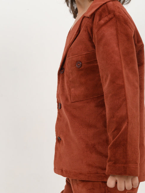 Imported Corduroy Royal Co-ord Set (Rust Brown)
