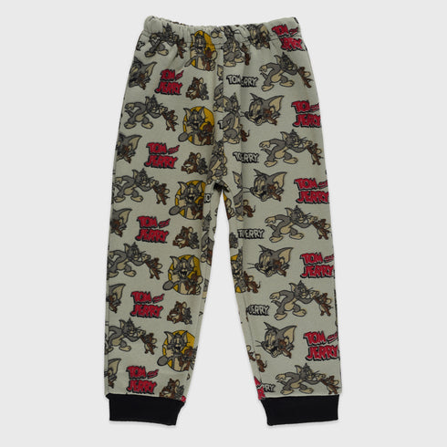 Tom & Jerry Allover Printed Fleece Tracksuit (Light Green)