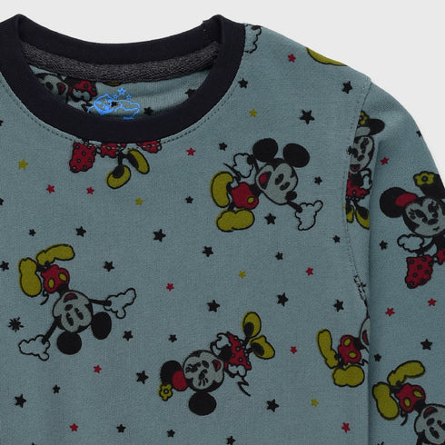 Mickey Mouse Allover Printed Fleece Tracksuit (Teal)