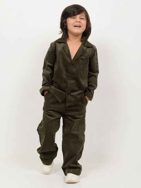 Imported Corduroy Royal Co-ord Set (Deep Olive)