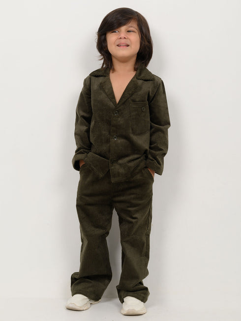 Imported Corduroy Royal Co-ord Set (Deep Olive)