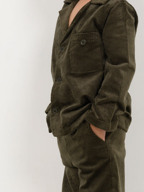 Imported Corduroy Royal Co-ord Set (Deep Olive)