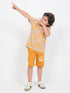 Mini Builder Cotton Short Set (Beige & Musturd)