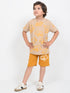 Mini Builder Cotton Short Set (Beige & Musturd)