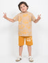 Mini Builder Cotton Short Set (Beige & Musturd)