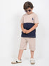 The Little Legend Cotton Short Set (Beige & Navy)