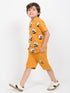 Little Panda Adventure Cotton Short Set (Musturd)