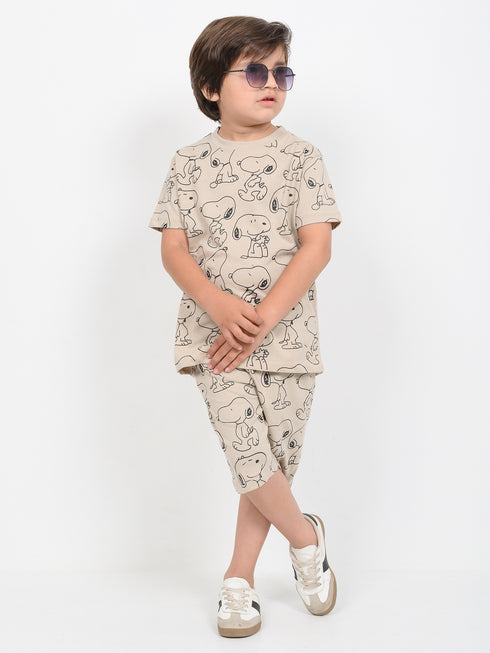 The Snooze & Snuggle Cotton Short Set (Toasted Almond)